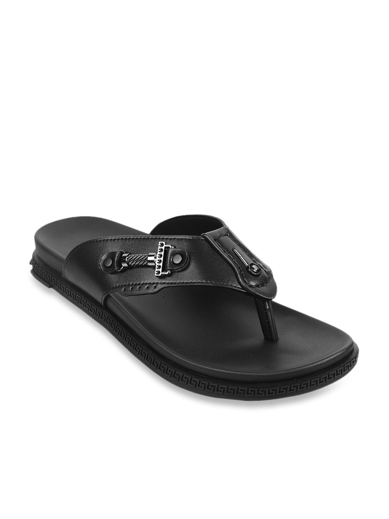 J. Fontini by Mochi Men's Black Thong Sandals