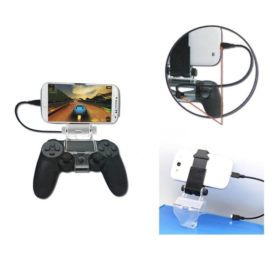 Mobile Phone Clamp Stand Clip Holder for PS4 Game Controller Bracket White
