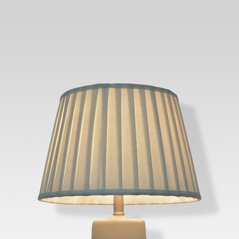 Springcrest Off-White White Drum Lamp Shade Modern Silver Circles 15x16x11 - Spider