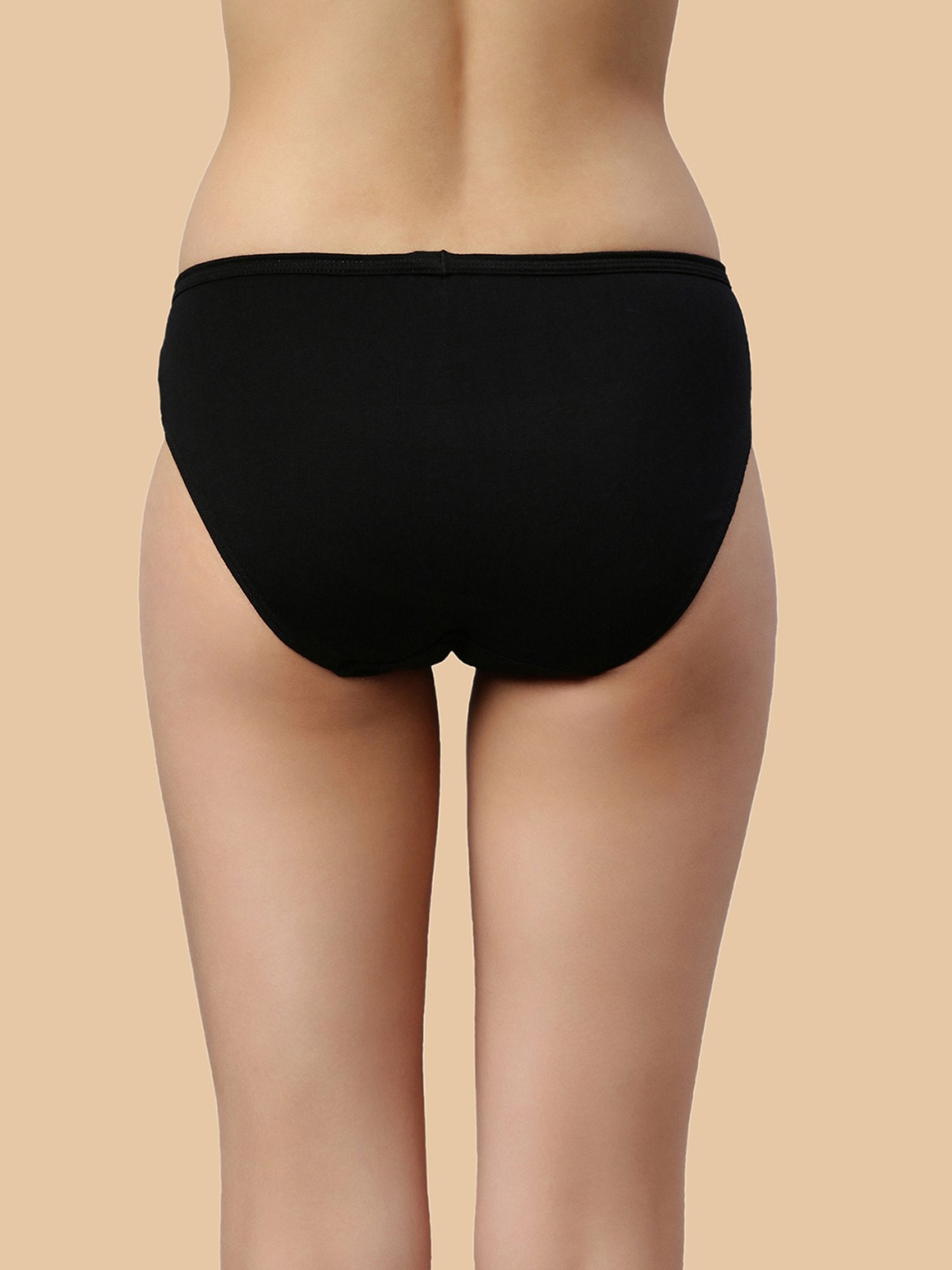 Enamor Jet Black & Nude Cotton Hipster Panty - Pack of 5