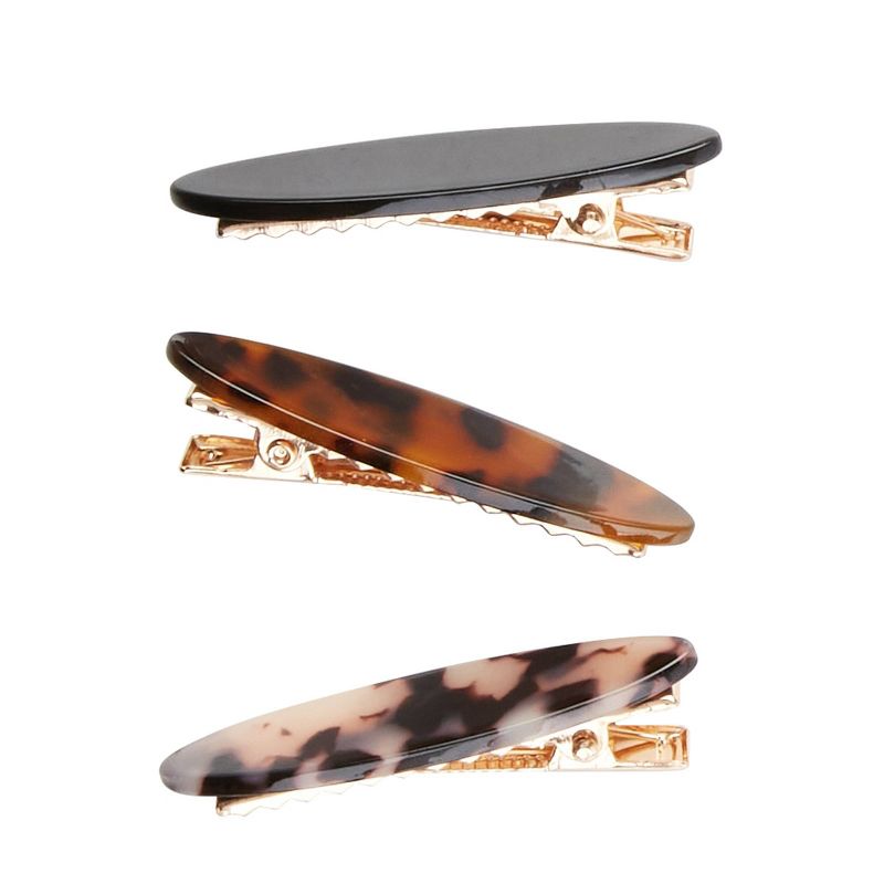 scunci Barrettes - Assorted/Tort/Black - 3pk