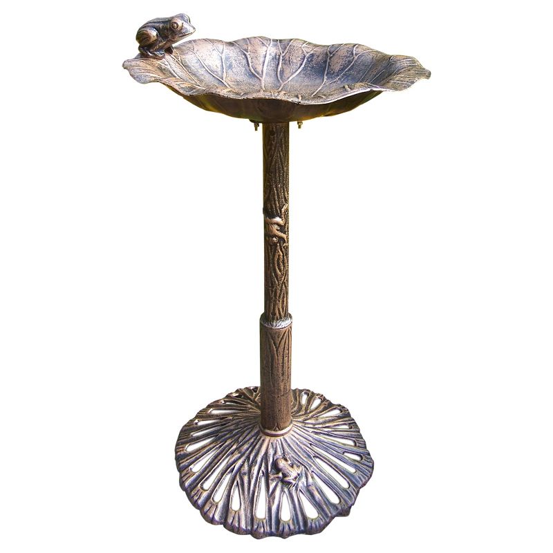 35" Frog Birdbath - Antique Bronze