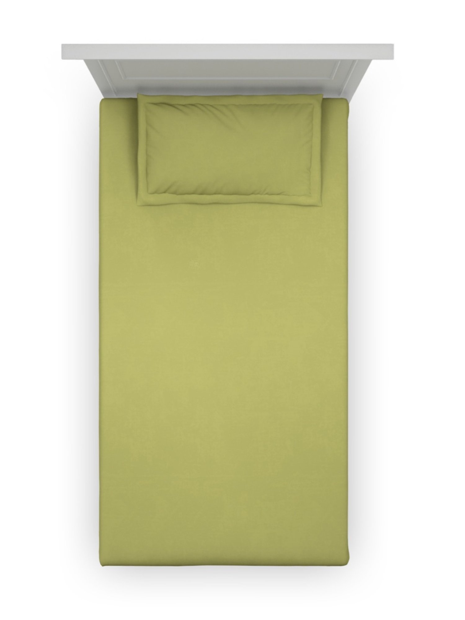 DDecor Solid Green 180 TC Cotton Single Bed Sheet With 1 Pillow Cover