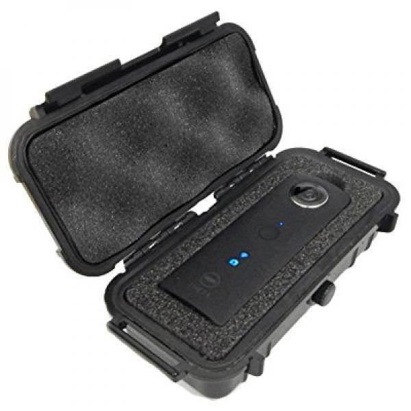 CASEMATIX Impact Protection WATERPROOF Travel Case For Ricoh Theta S Digital Camera and Theta M15 360 Degree Spherical Panorama Cameras - Includes Dense Absorbing Foam and Rubber Lining Seal