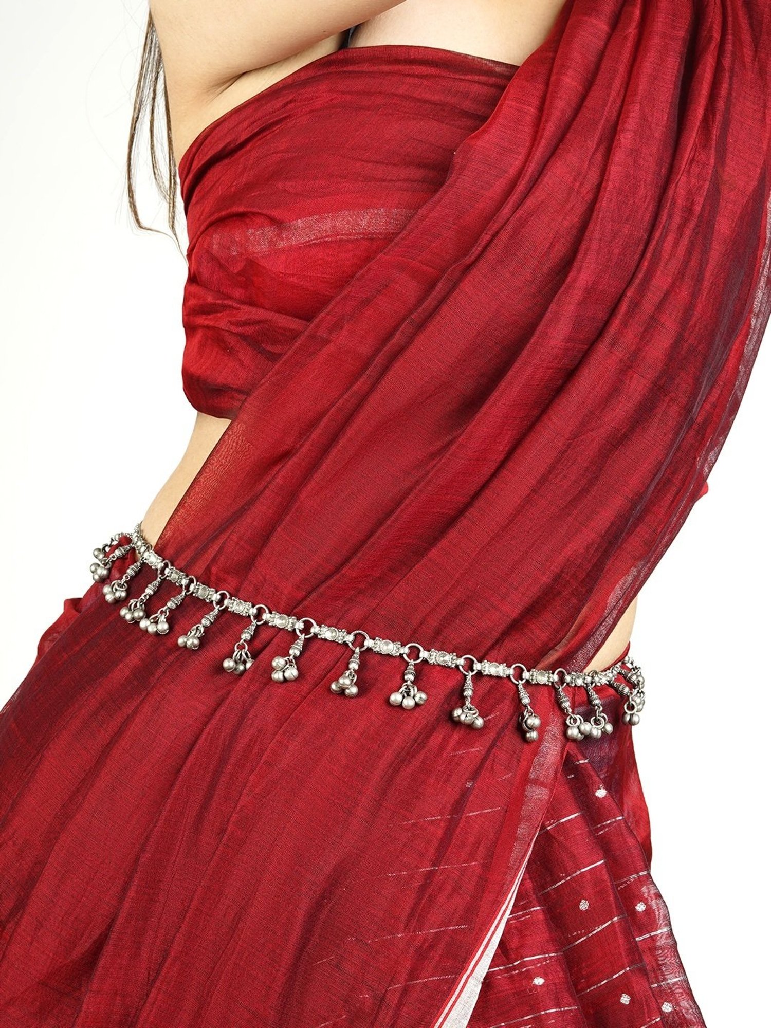 Teejh Oswani Ghungroo Silver Waistband for Women