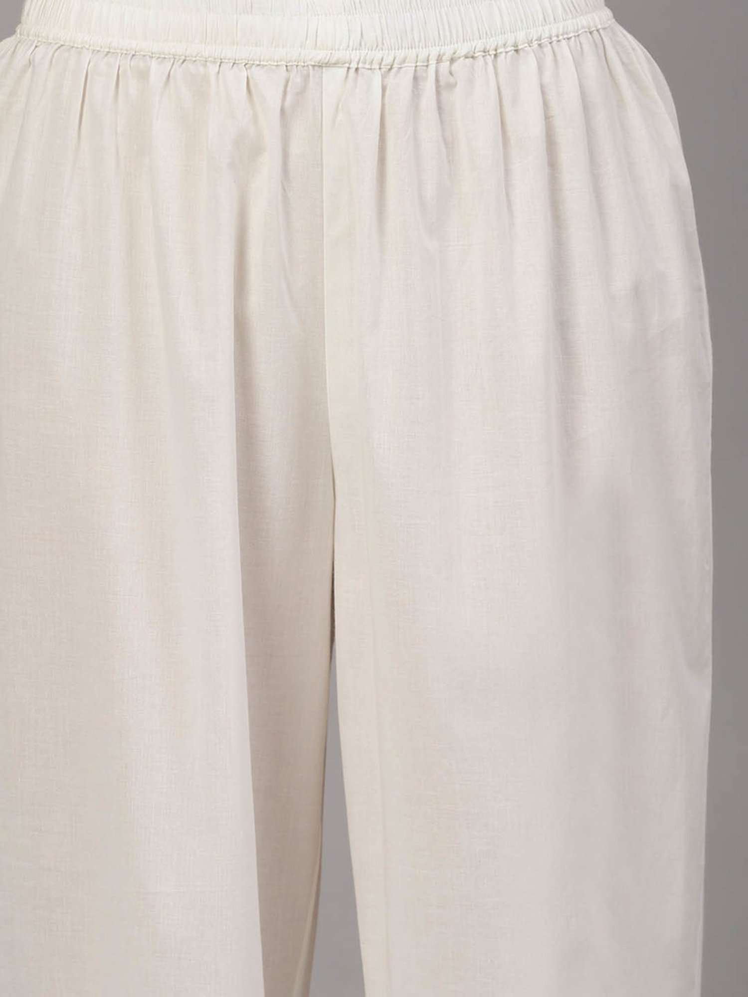 Biba Yellow & White Cotton Kurta With Pant & Dupatta