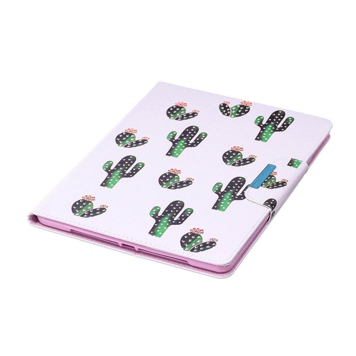 iPad Air case, iPad Air 2 case, Newshine PU Leather Magnetic Closure Flip Stand Case with Credit Card Pocket (Auto Sleep/Wake) for Apple iPad Air & iPad Air 2 - Cactus