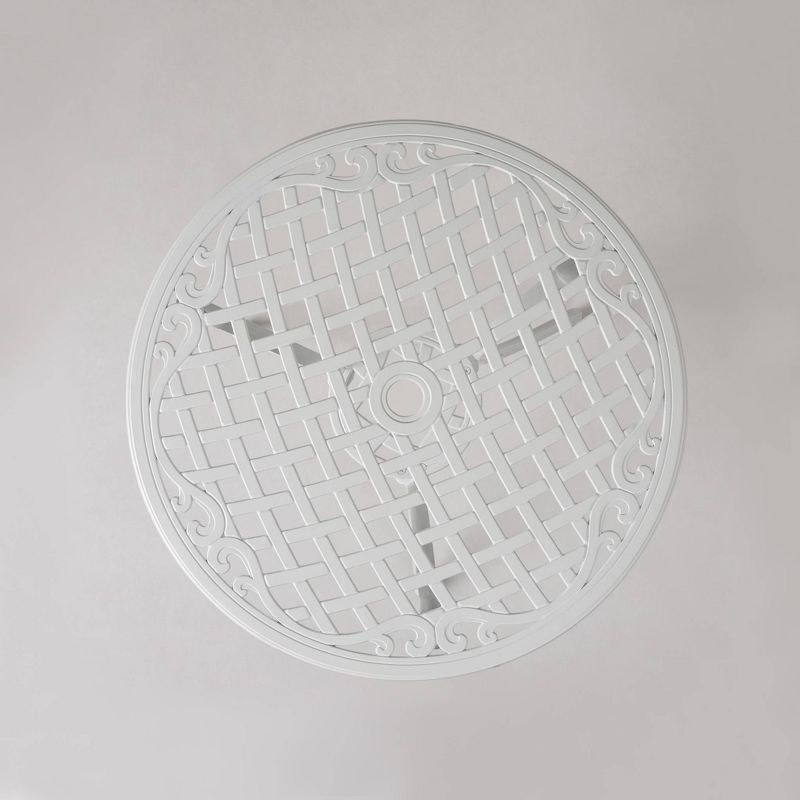 Palisade 3pc Aluminum Bistro Set in White - Balkene Home