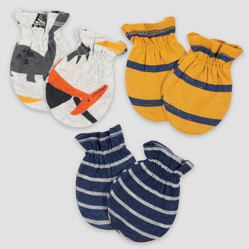 Gerber Baby Boys' 3pk Dino Mittens - Purple