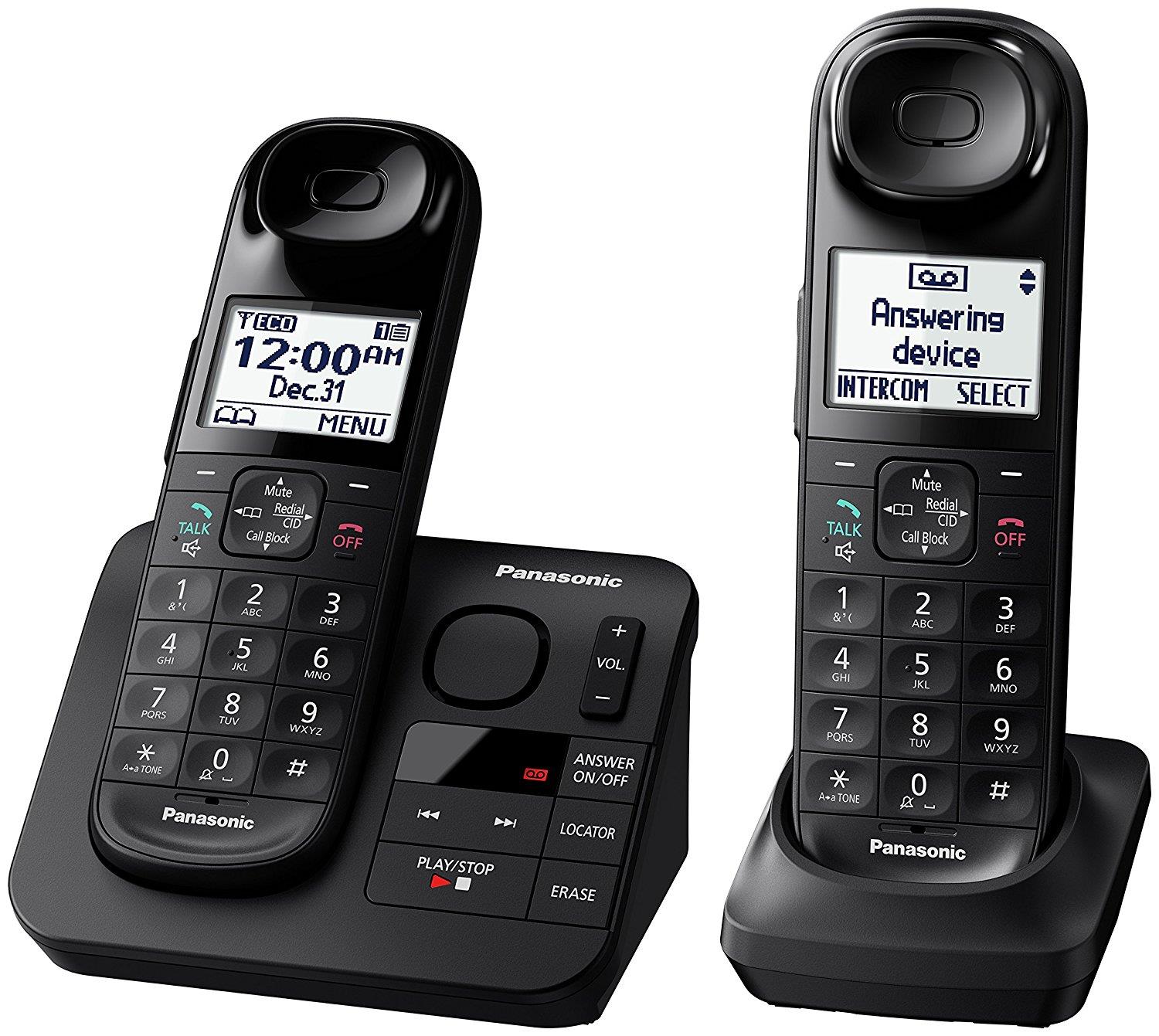 Panasonic KX-TGL432B Dect_6.0 2-Handset Landline Telephone, Black