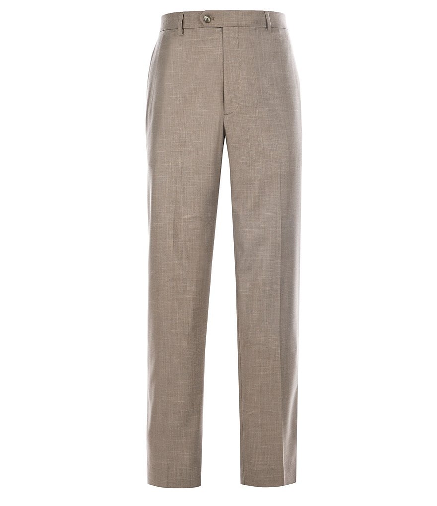 Roundtree & Yorke TravelSmart Ultimate Comfort Easy Care Sharkskin Flat-Front Dress Pants