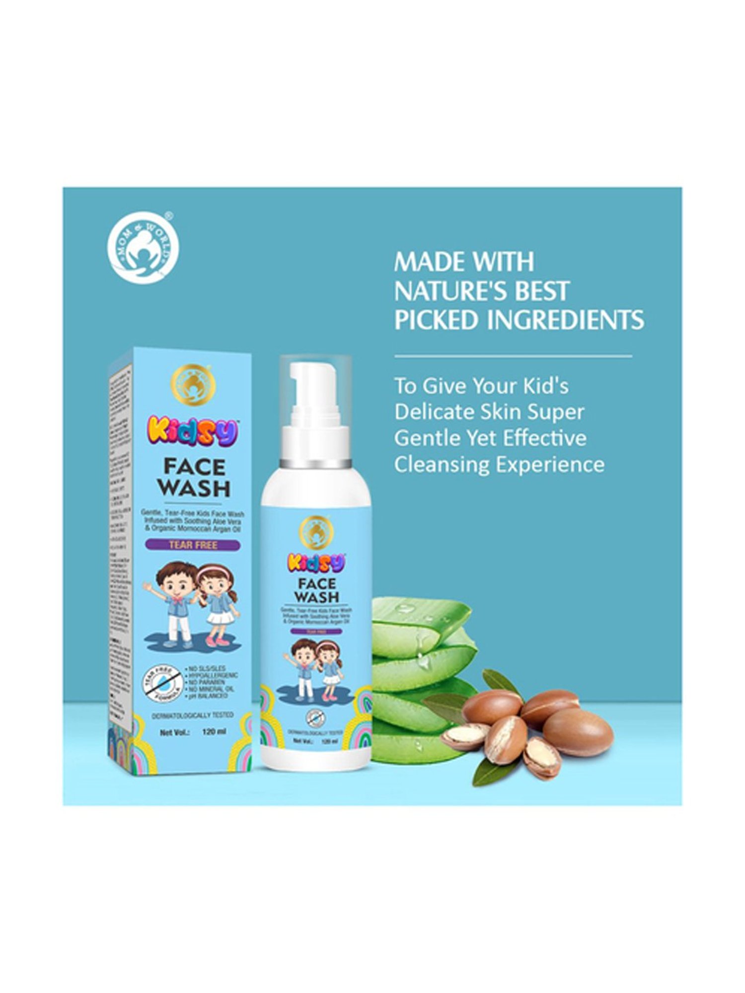 Mom & World Kids Tear Free Face Wash - 120 ml