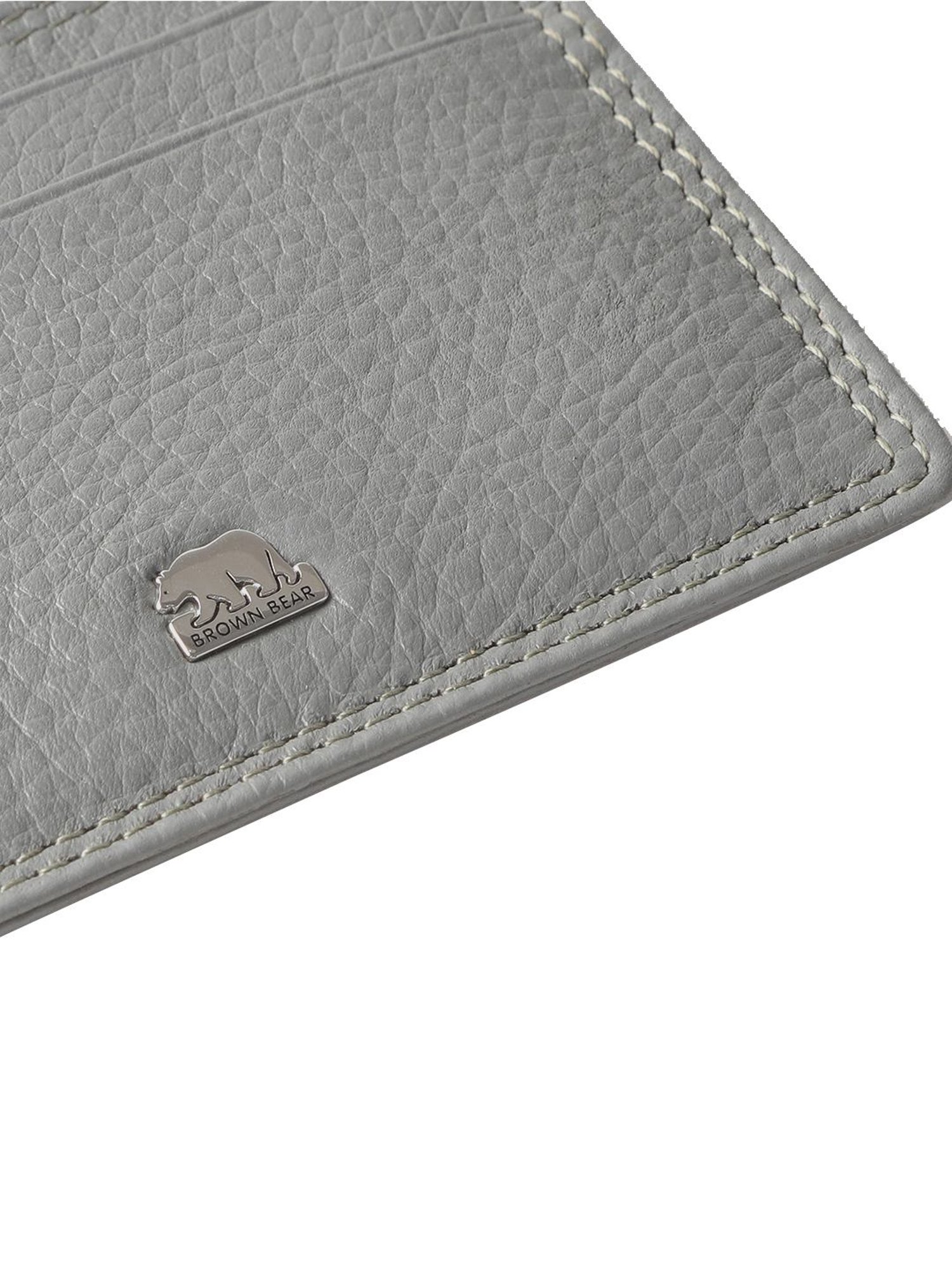 Brown Bear Grey Casual Leather Rfid Card Holder for Men