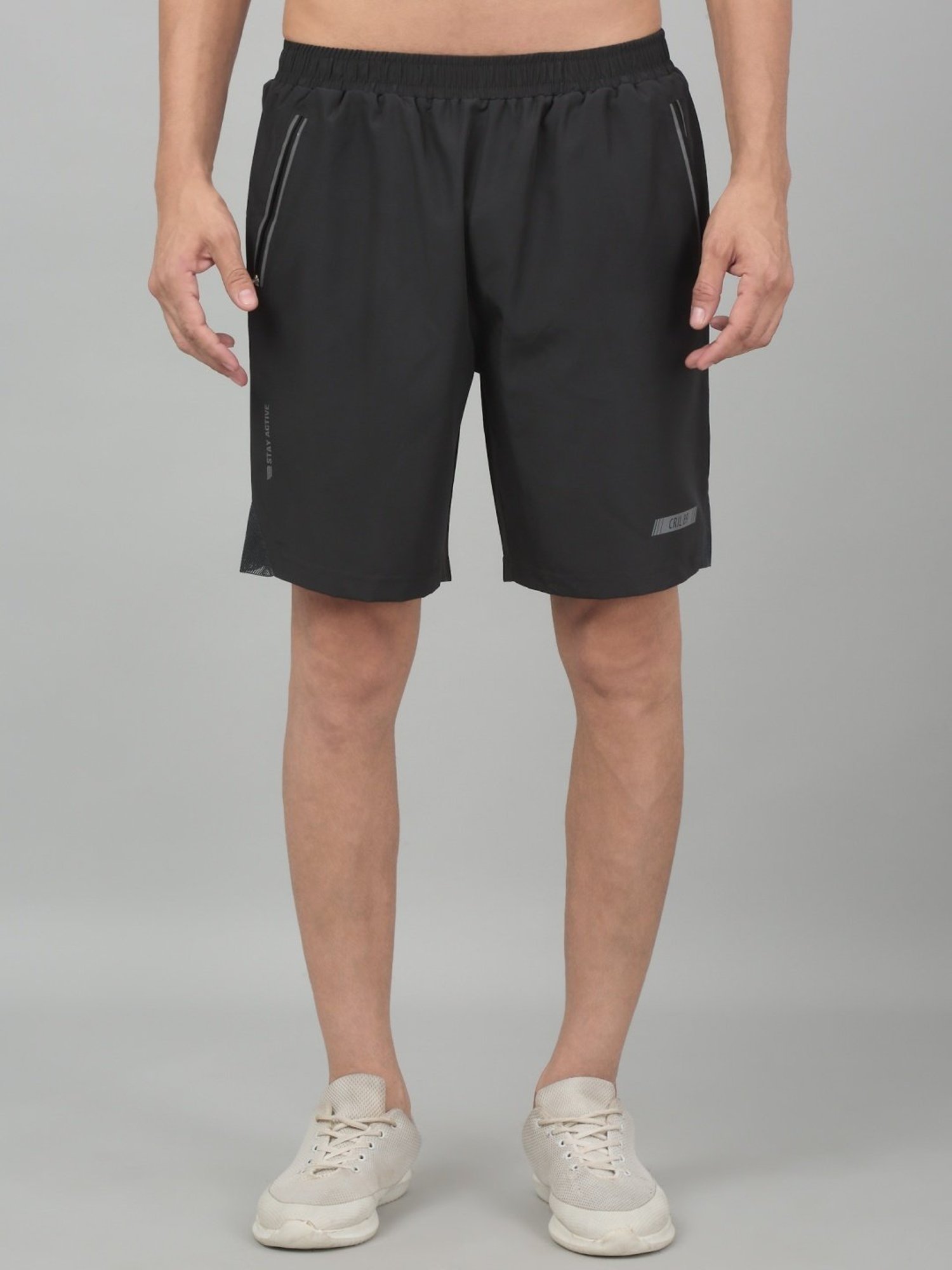 Cantabil Grey Regular Fit Sports Shorts