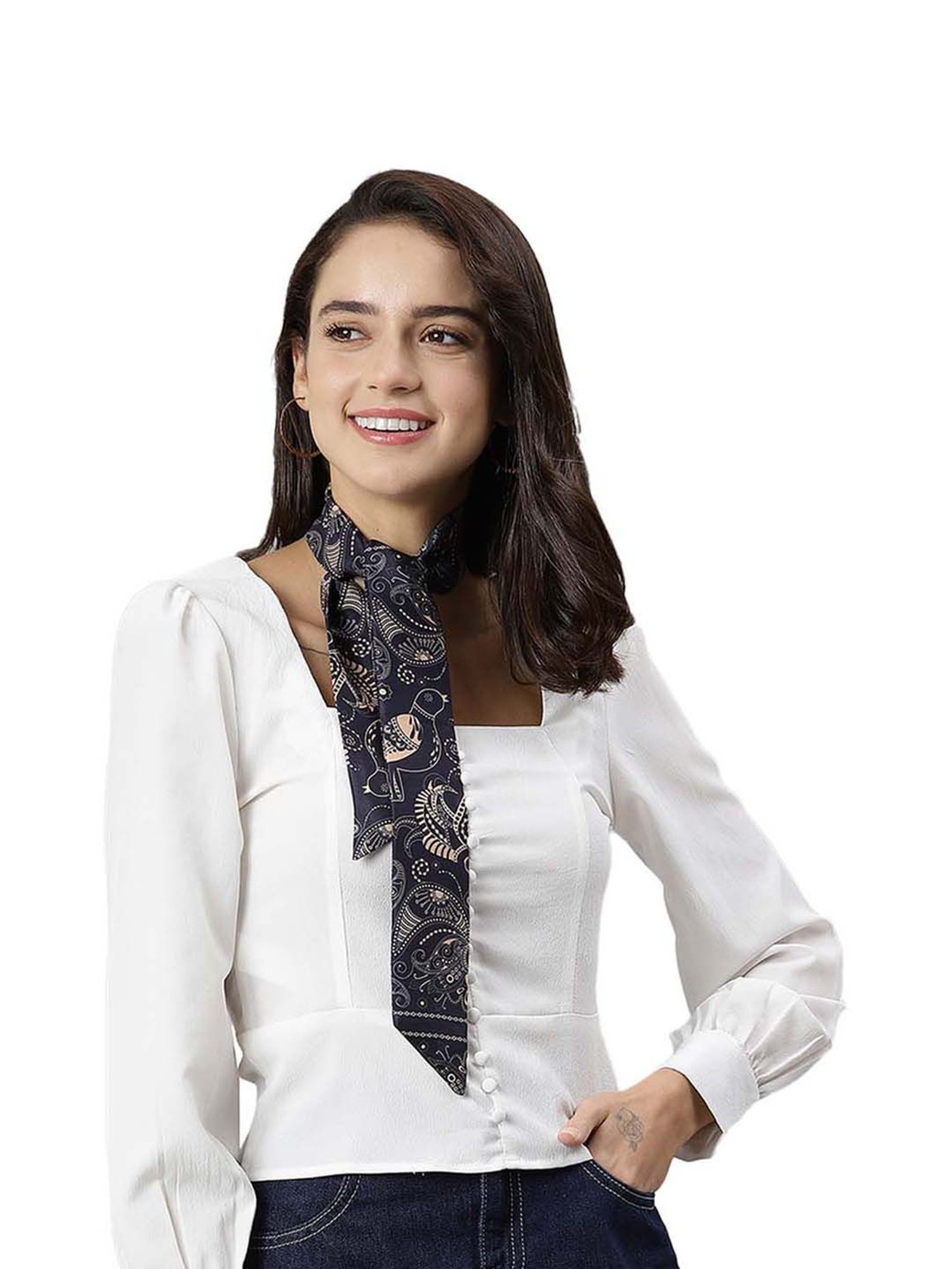 Tossido Black Printed Stole