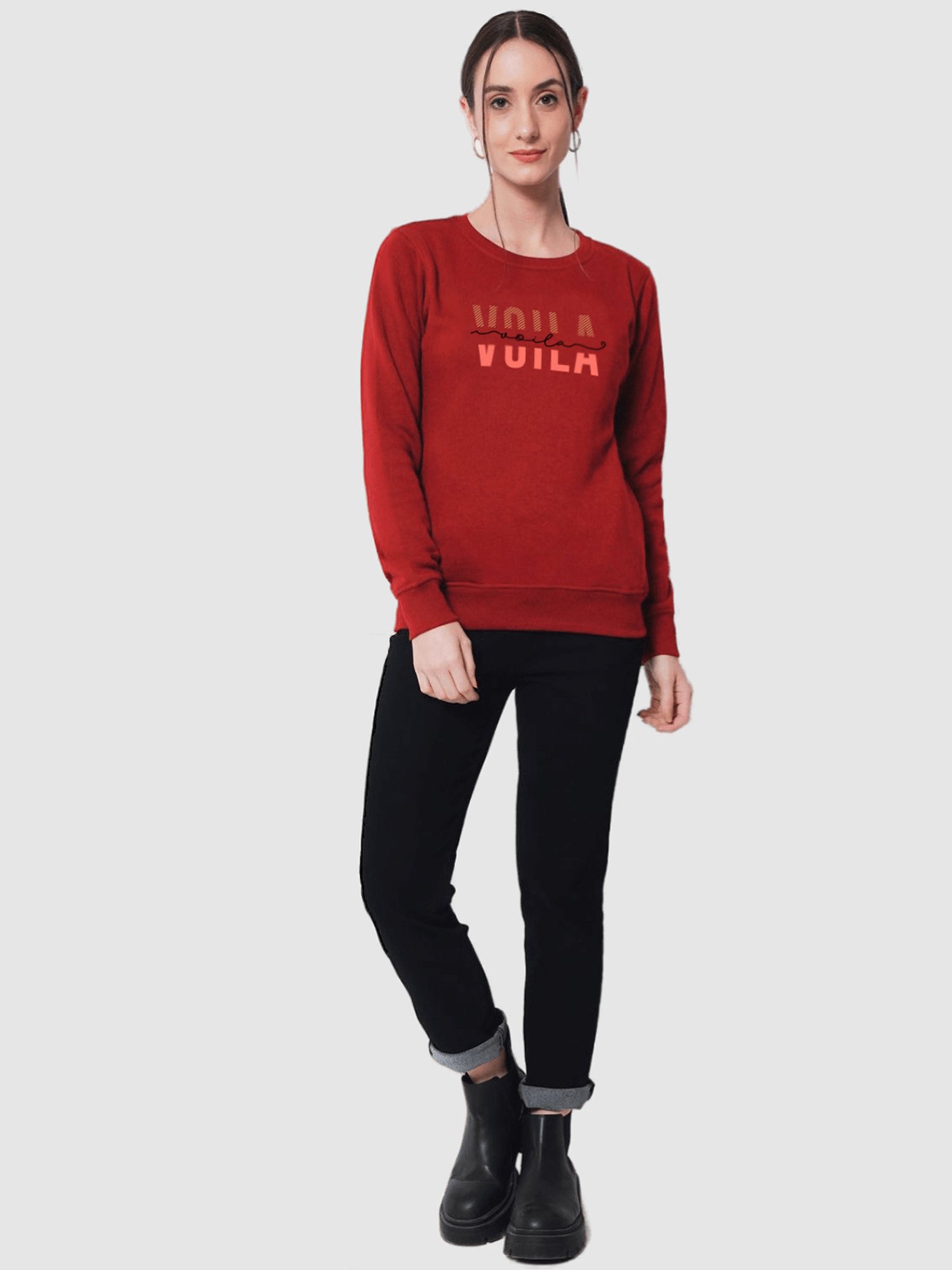 TAB91 Red Graphic Print Sweatshirt
