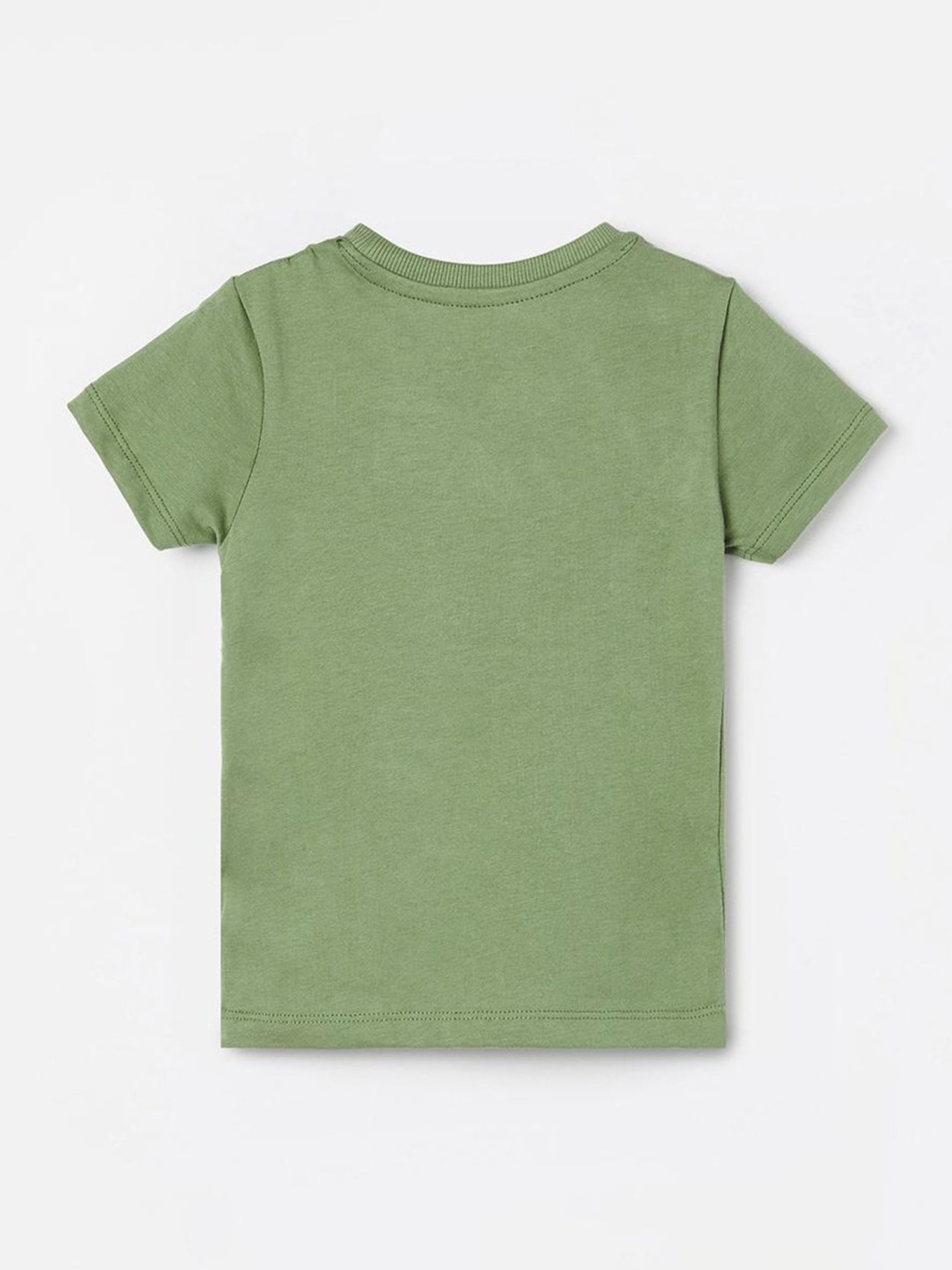 Lifestyle Olive Round Neck Half Sleeve Lic-Toon Cotton T Shirt