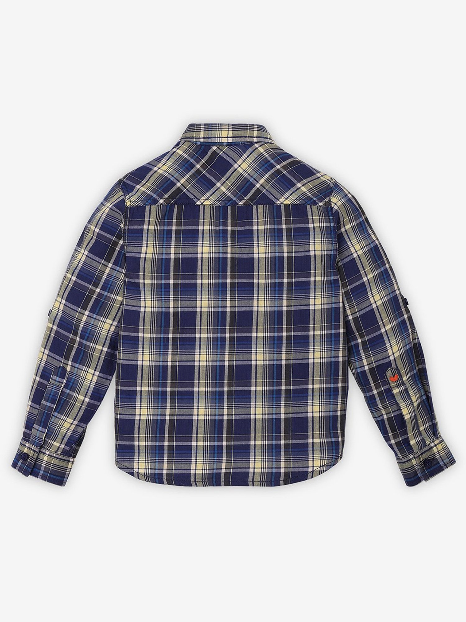 Ed-a-Mamma Kids Navy Checks Full Sleeves Shirt