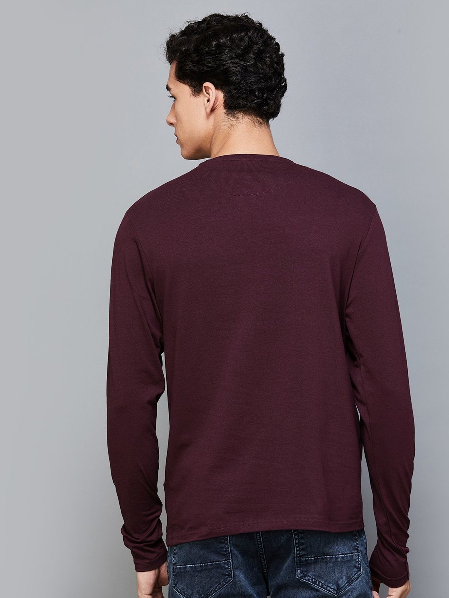 BOSSINI Brown Regular Fit Henley T-Shirts