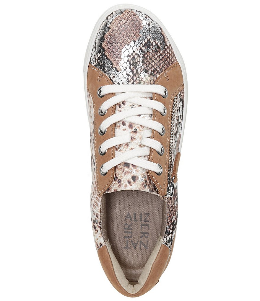 Naturalizer Macayla Snake Print Leather Lace-Up Sneakers