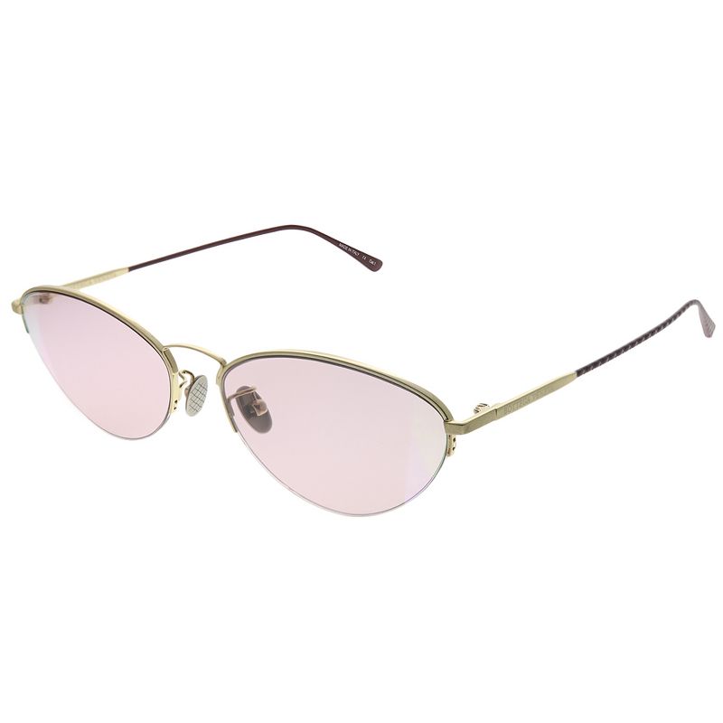 Bottega Veneta Fashion DNA BV 0245S 003 Womens Geometric Sunglasses Gold 60mm