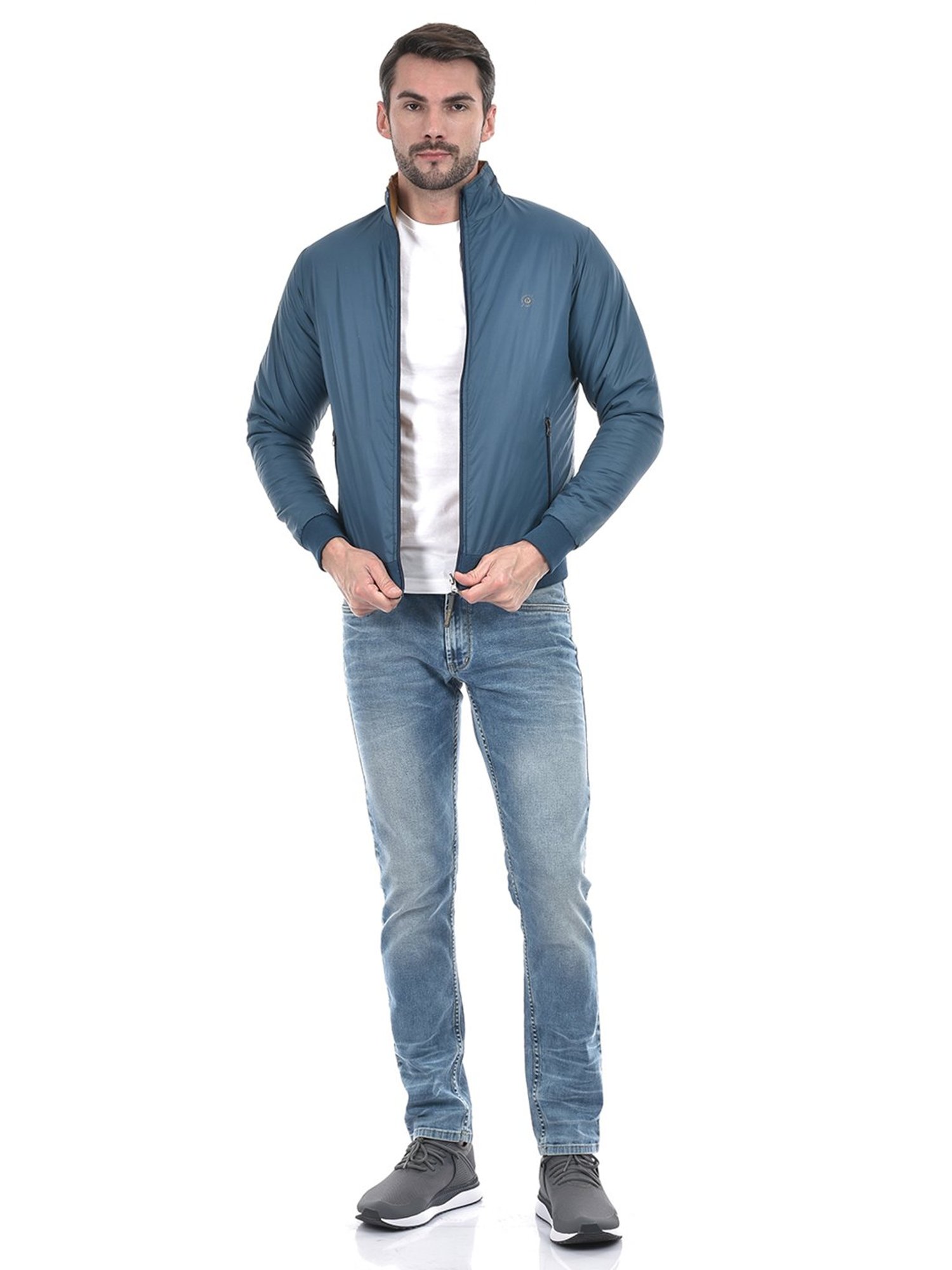 Integriti Blue & Mustard Regular Fit Reversible Jacket