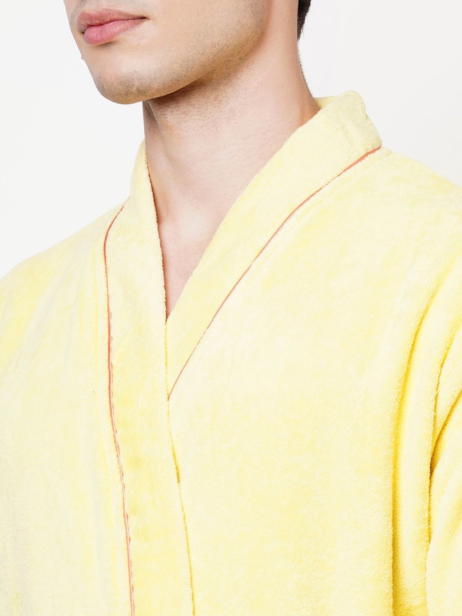 Spaces Exotica Solid Yellow Cotton Bathrobes