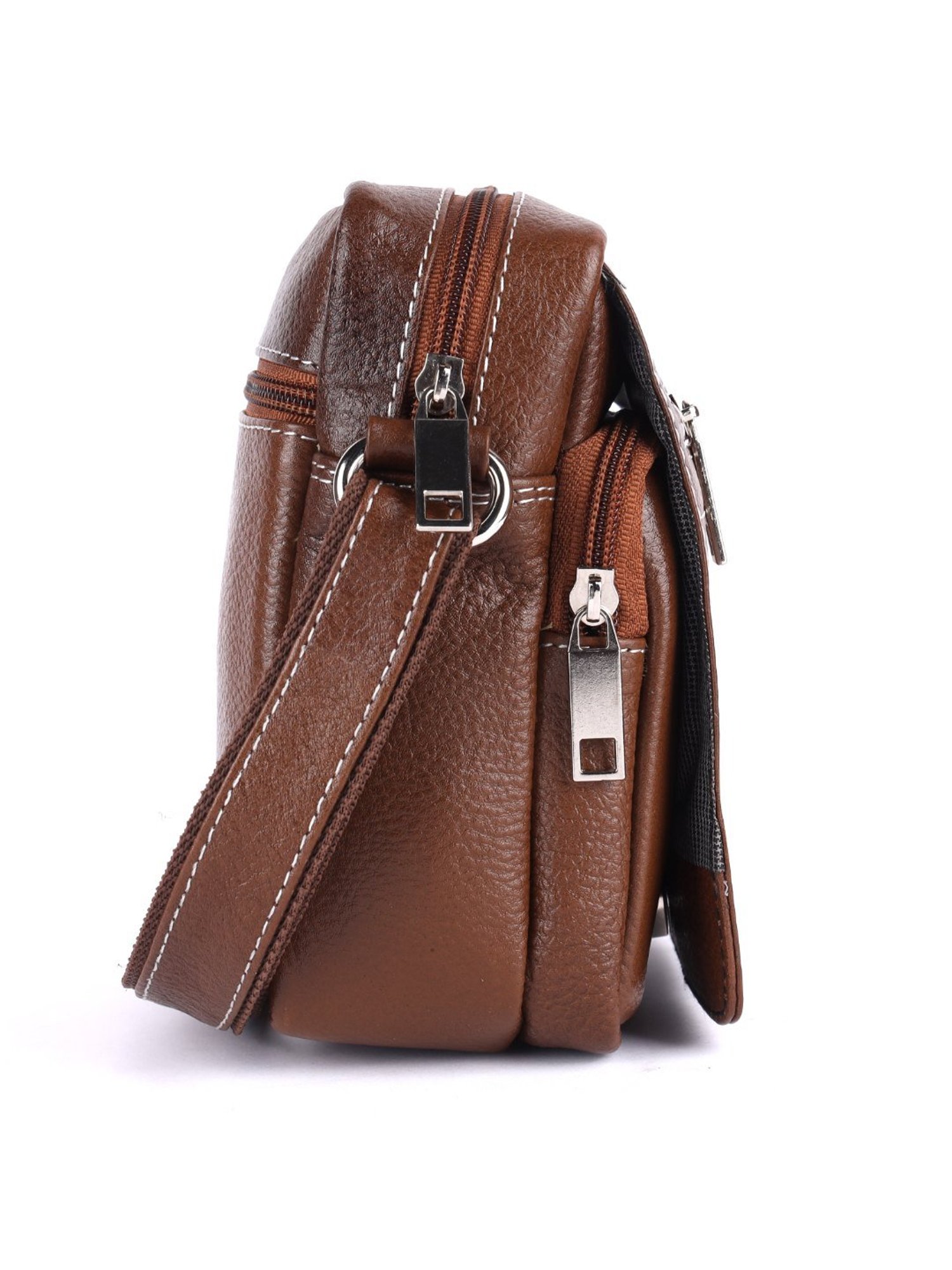 HiLEDER Pure Genuine Leather Messenger Shoulder Sling Cross Body Office Bag for Men and Women,Coffee