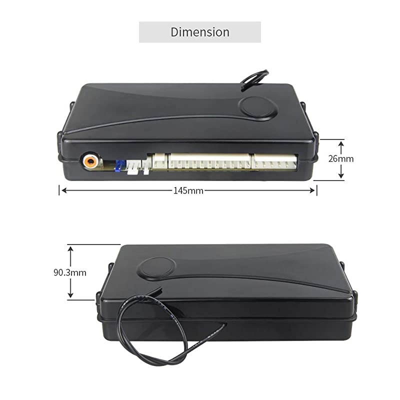 EC204 2 Way car Alarm System with PKE Passive keyless Entry, Rechargeable LCD Pager Display & Remote Trunk Release, Shock Warning DC12V