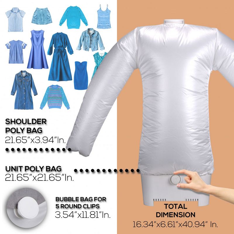 SereneLife Inflatable Steam and Ironing Clothes Garment Steamer Machine for Shirts, Tops, Blouses, Sweaters, Jackets, and Delicate Textiles (2 Pack)