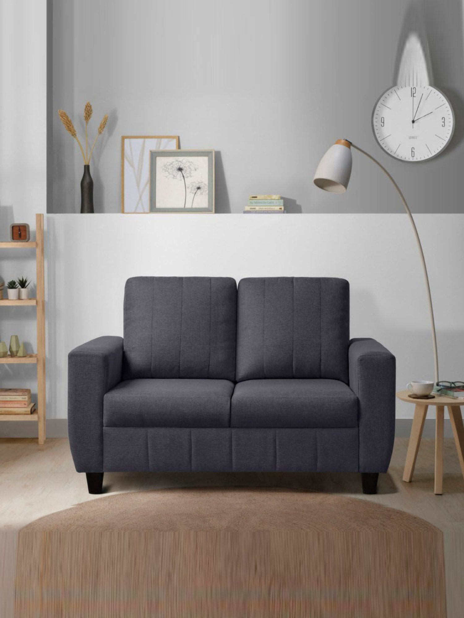 Sleepyhead Bae Stone Grey Fabric 2 Seater Sofa
