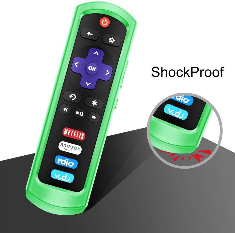 Fintie Protective Case for Roku Steaming Stick 3600R, TCL Roku TV RC280 Remote - CaseBot (Honey Comb Series) Light Weight (Anti Slip) Shock Proof Silicone Remote Controller Cover, Green Glow