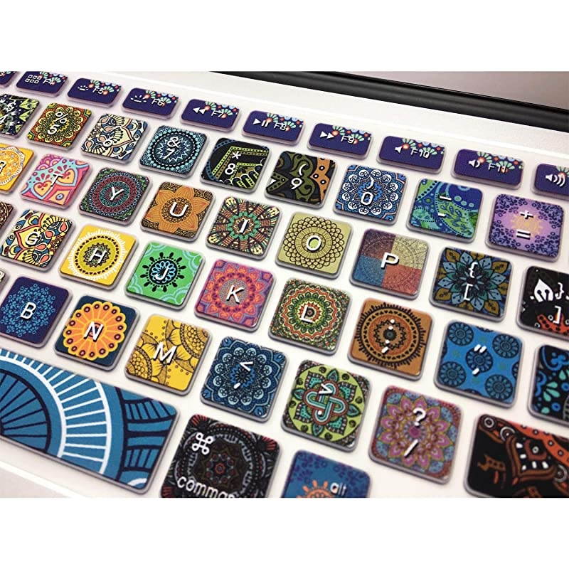 Silicone Keyboard Cover with Pattern for MacBook Pro 1315 17 Inch withWithout Retina Display Magic Keyboard and MacBook Air 13 Inch A1466A1369 Bohemian Style