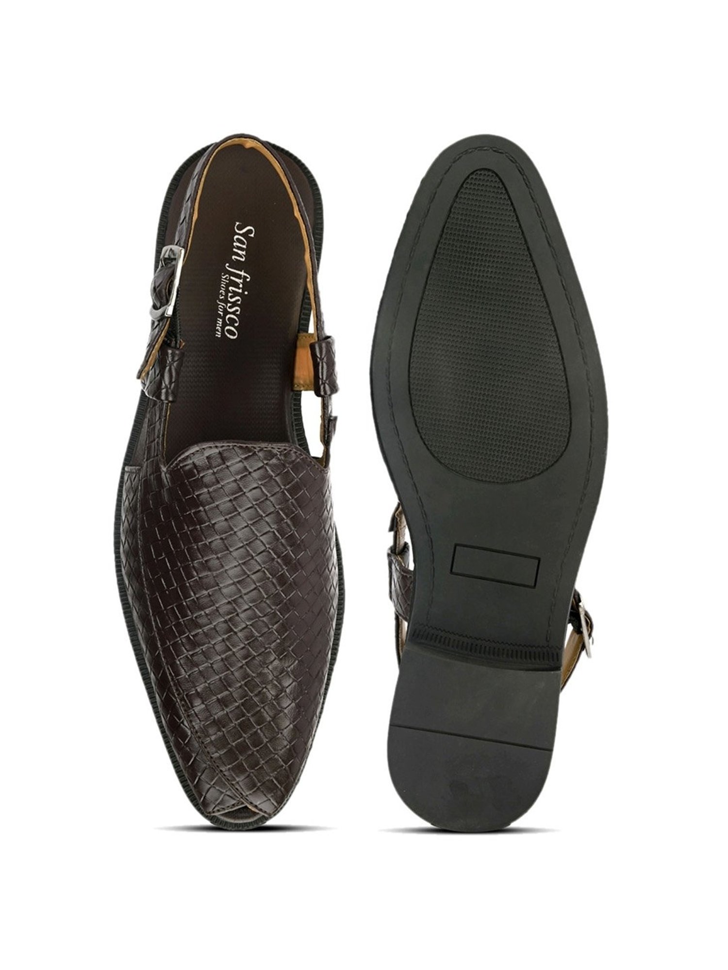 San Frissco Men's Brown Back Strap Sandals