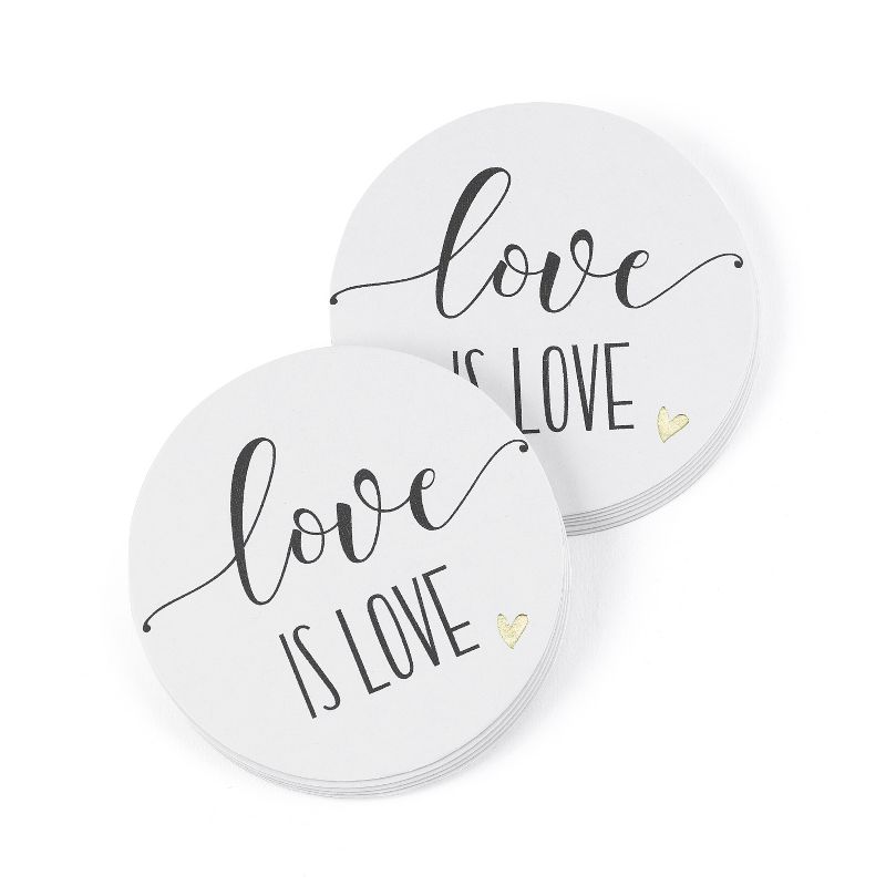 Hortense B. Hetwitt 25ct 'Love is Love' Coasters White