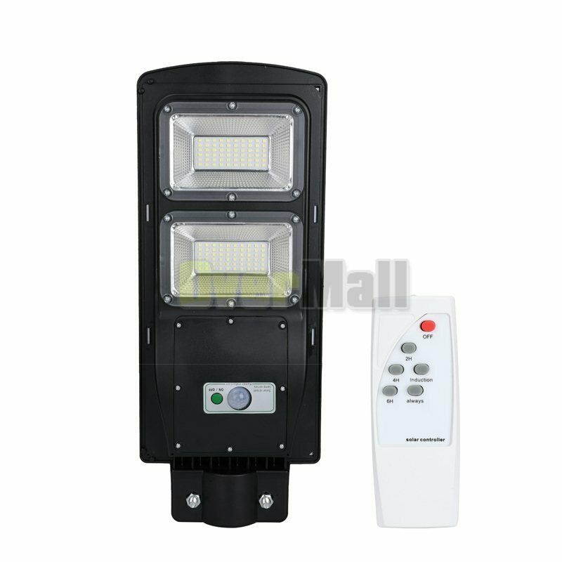 Waterproof 60W 140LED Solar Street Light With Radar Lamp+Remote  Mounting Pole