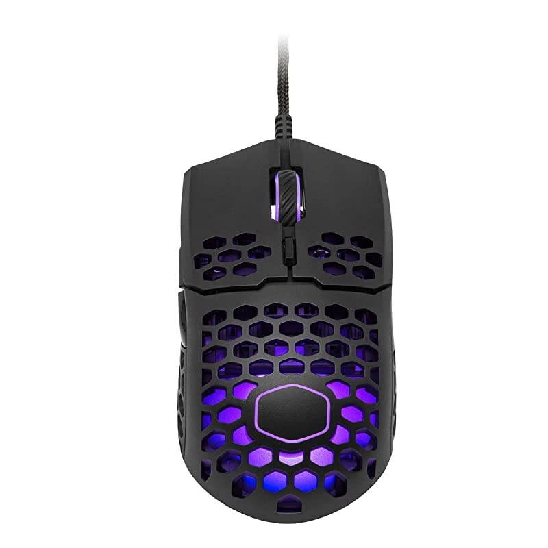 MM711 RGBLED Lightweight 60g Wired Gaming Mouse 16000 DPI Optical Sensor 20 Million Click Omron Switches Smooth Glide PTFE Feet and Ambidextrous Honeycomb Shell Matte Black