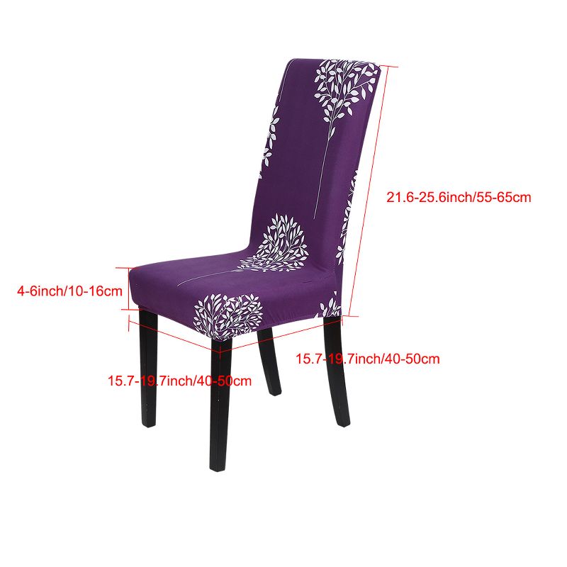 1 Pc Polyester Spandex Floral Print Fit Home Dining Chair Slipcovers Multicolored  - PiccoCasa
