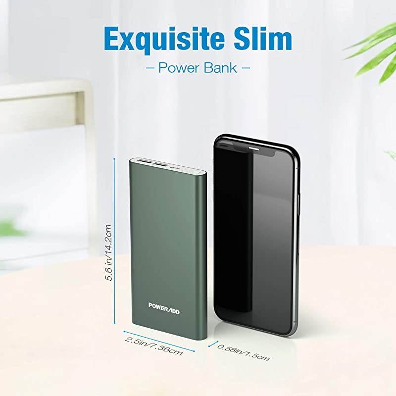 Pilot 4GS 12000mAh Portable Charger 8-Pin Input External Battery Pack with 3A High-Speed Output Compatible with iPhone, iPad, iPod, Samsung - Midnight Green (8 Pin Cable Include)