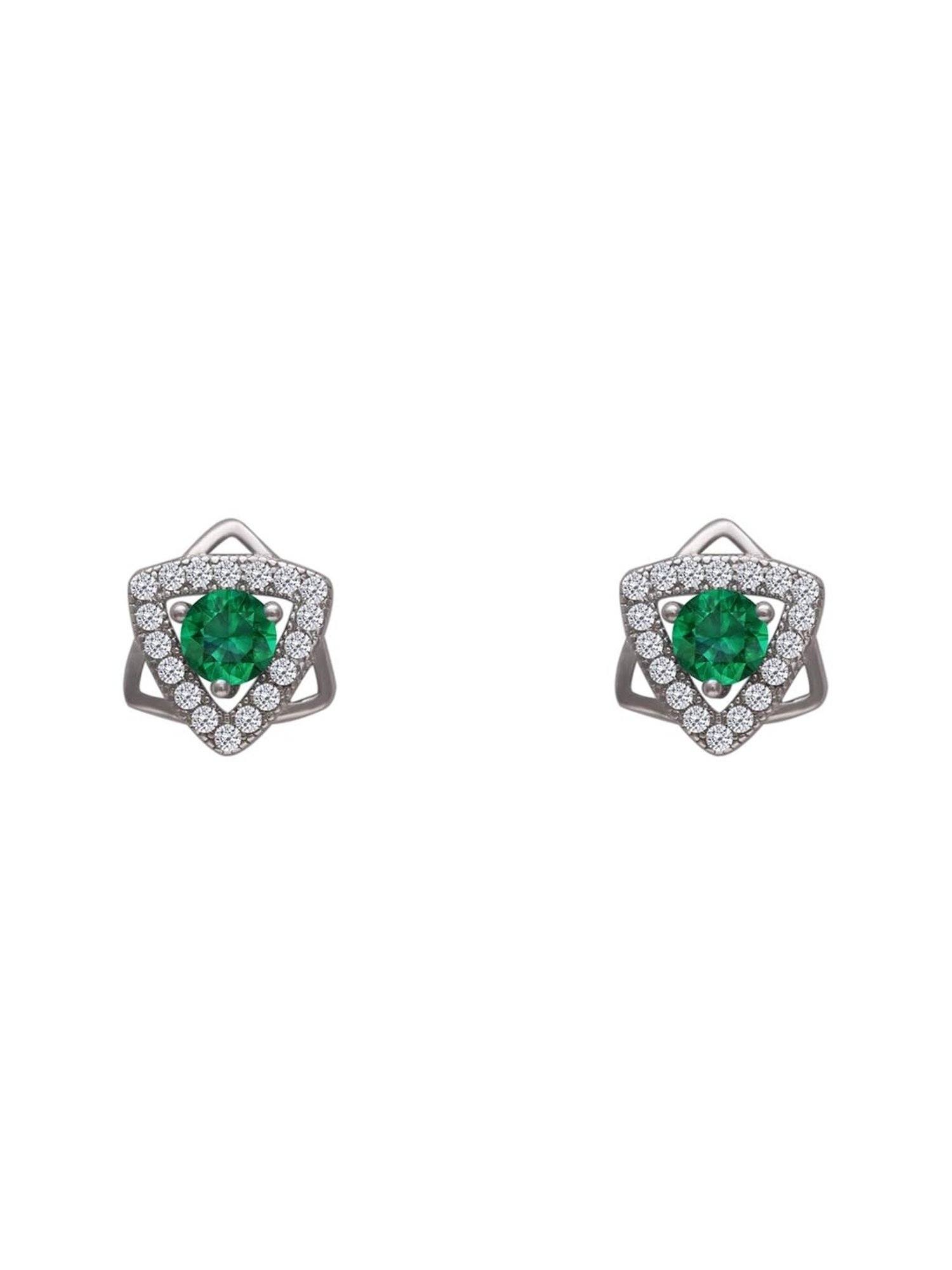 GIVA 92.5 Sterling Silver Emerald Green Star Earrings for Women