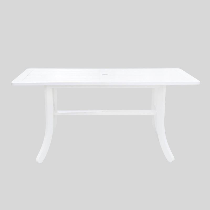 Bradley 3pc Wood Curvy Outdoor Patio Dining Set - White - Vifah