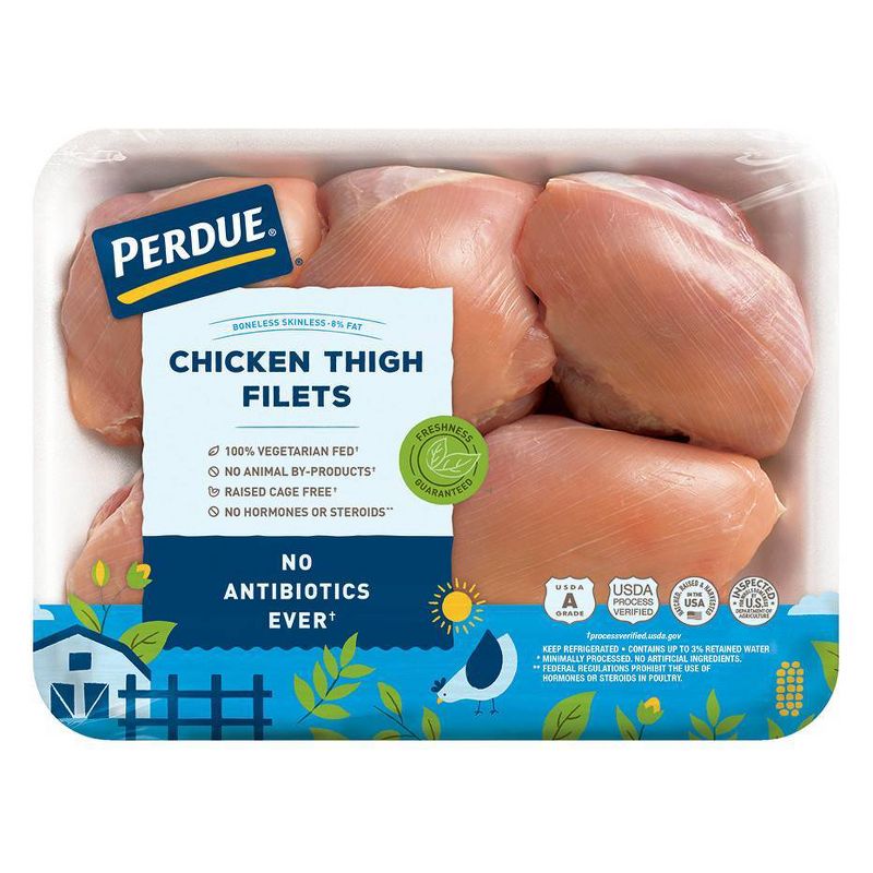 Perdue Boneless & Skinless Antibiotic Free Chicken Thigh Filets - 1.4-2.2 lbs - price per lb
