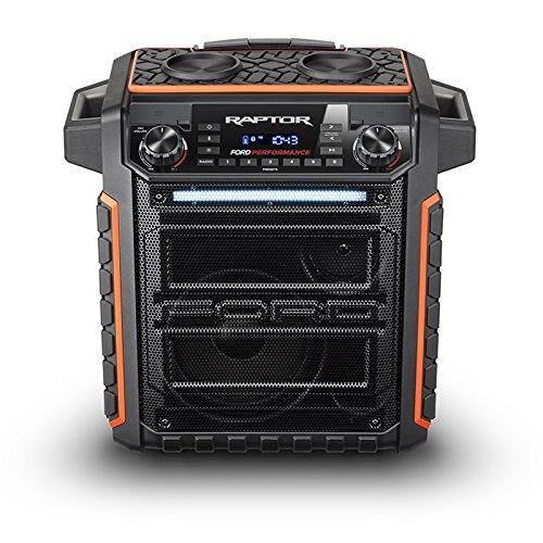ION Audio Raptor | Ultra-Portable 100-watt Wireless Water-Resistant Speaker with 75-hour Rechargeable Battery, Bluetooth Streaming, AM/FM Radio and Multi-Color Light Bar
