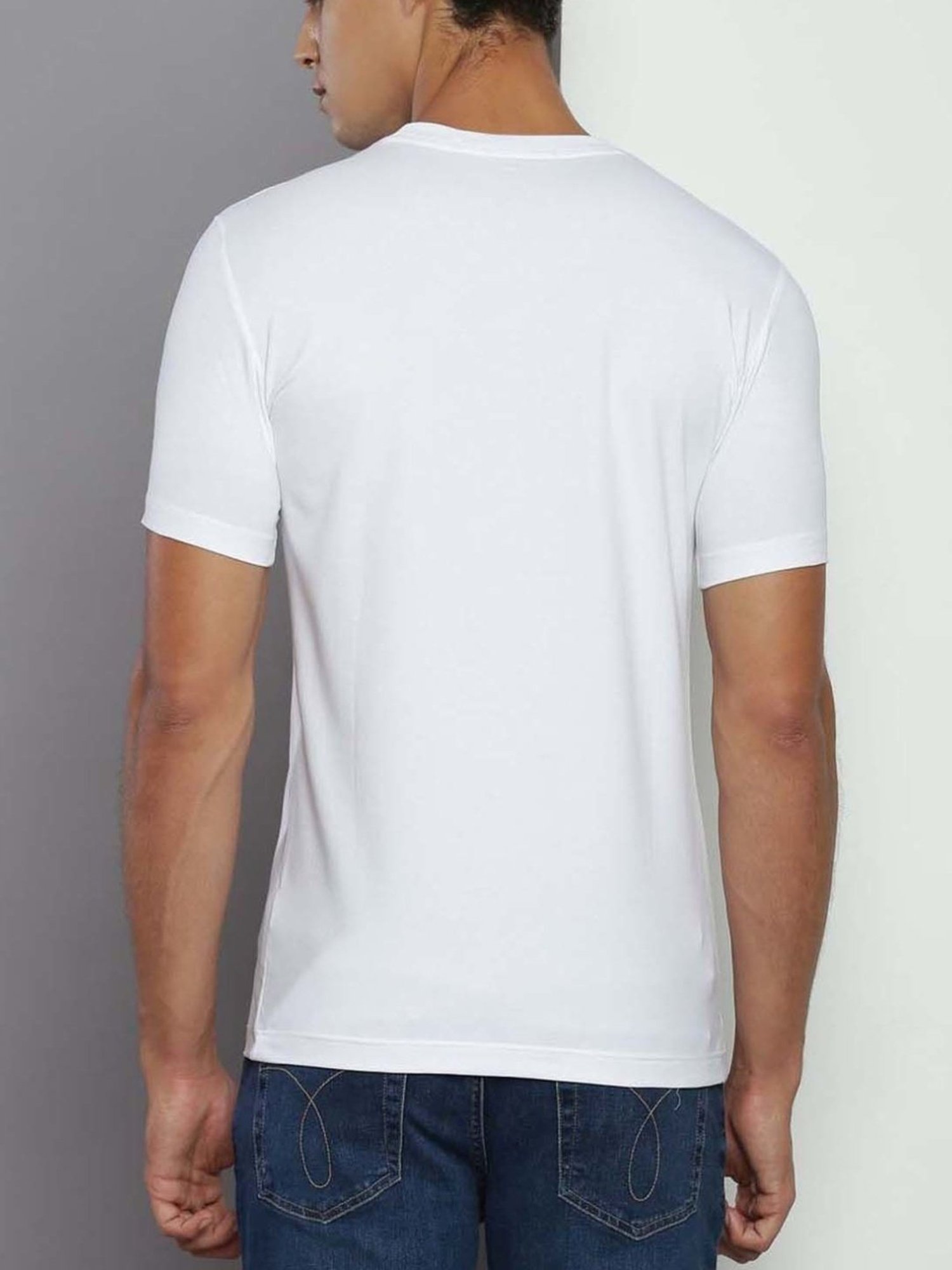 Calvin Klein Jeans Bright White Cotton Slim Fit Logo Printed T-Shirt