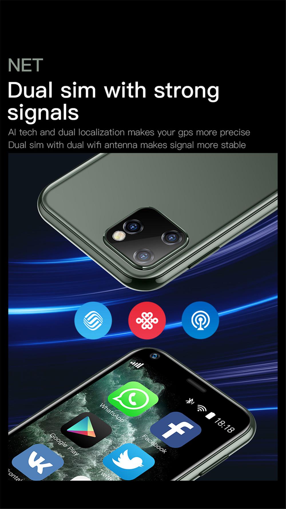 Super Mini  XS11 SmartPhone 1GB RAM 8GB ROM 2.5 Inch MT6580A Quad Core Android 6.0 1000mAh 2.0MP Small Pocket Mobile phone