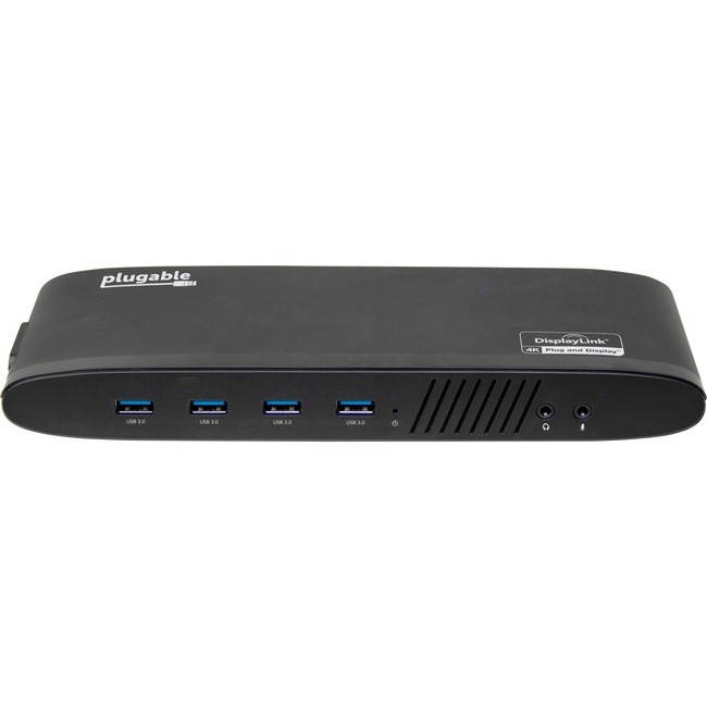 Plugable USB 3.0 Dual 4K Display Horizontal Docking Station with DisplayPort and HDMI for Windows and Mac (Dual 4K DisplayPort & HDMI, Gigabit Ethernet, Audio, 6 USB Ports)