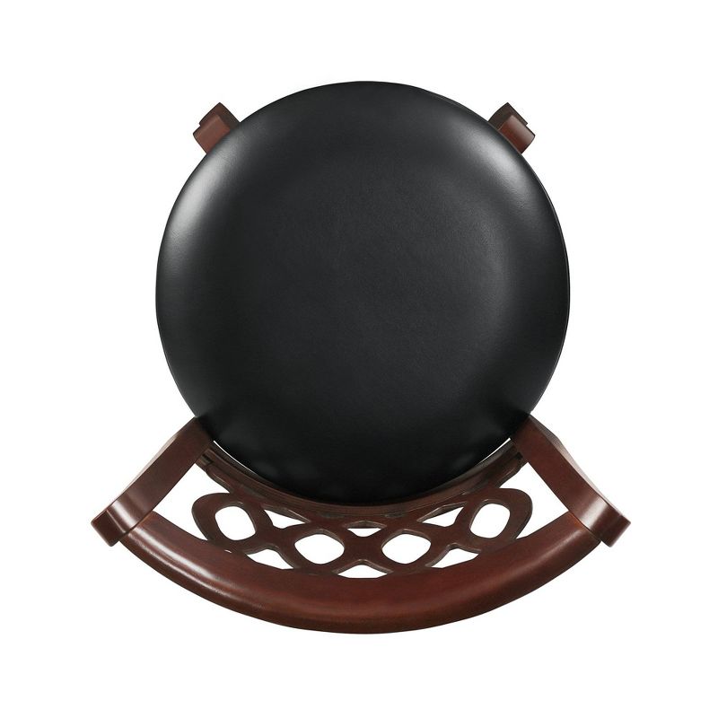 29" Parma Swivel Faux Leather Barstool Wood Black - Inspire Q