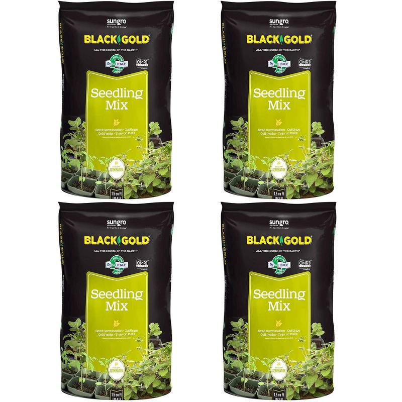 SunGro Horticulture Seedling Germination Mix for Seeds, Cutting, Vegetables, and Herbs, 1.5 Cubic Feet (4 Pack)