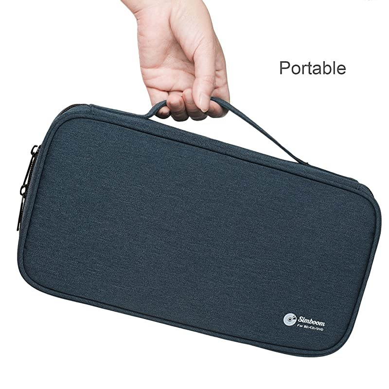 CDDVD Disc Storage Wallet 96 Capacity Portable CD Bag Storage Booklet for Car Home Office and Travel Dark Blue