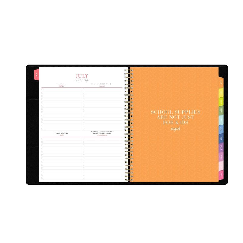 2021-22 Academic Faux Leather Planner 8.5" x 11" Weekly/Monthly Wirebound Refillable Black - The Home Edit by Blue Sky